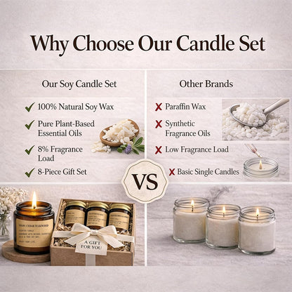 6 Pack Candles for Home Scented,Long Lasting Soy Candles for Home,Holiday Scented Candle Gift Set with Cinnamon Apple,Pumpkin Chai&Vanilla,Natural Aromatherapy Candles,Holiday Gifts for Women