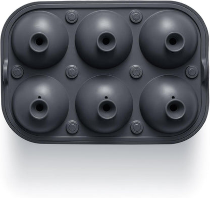 Ice Ball Maker Mold - Durable & Flexible, No Plastic, Large Spheres for Chill-To-Perfection Drinks, Easy Release Ball Ice Cube Mold, Reusable, Eco-Friendly Whiskey Ice Ball Maker