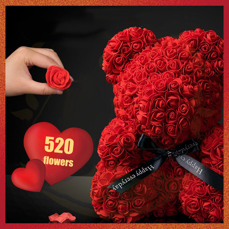 Wedding Teddy Rose Bear with Box ＆ Led Light for Girlfriend Valentines Gifts USA