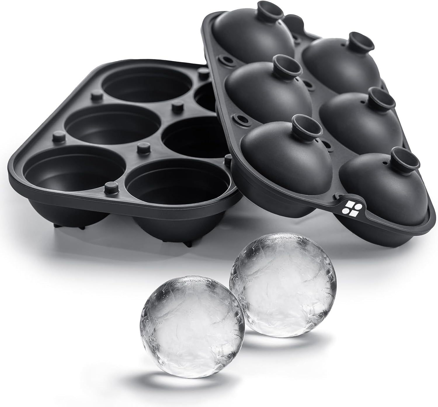 Ice Ball Maker Mold - Durable & Flexible, No Plastic, Large Spheres for Chill-To-Perfection Drinks, Easy Release Ball Ice Cube Mold, Reusable, Eco-Friendly Whiskey Ice Ball Maker